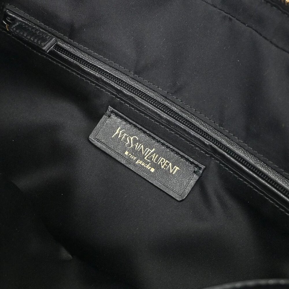 Yves Saint Laurent Black Leather Rive Gauche Muse… - image 8